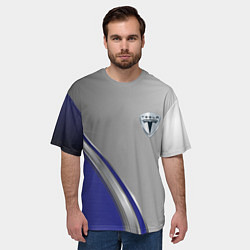 Футболка оверсайз мужская Tesla abstraction auto, цвет: 3D-принт — фото 2