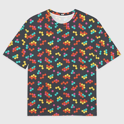 Мужская футболка оверсайз Цветные детали мозаики / 3D-принт – фото 1