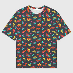 Мужская футболка оверсайз Цветные детали мозаики