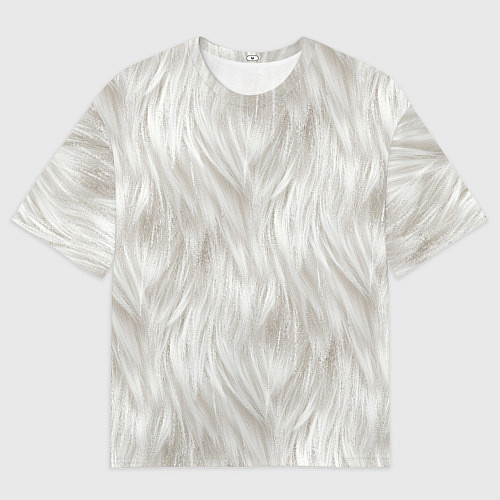 Мужская футболка оверсайз Белый мех кошки / 3D-принт – фото 1