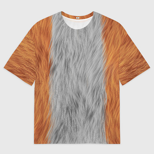 Мужская футболка оверсайз Мех рыжей лисы / 3D-принт – фото 1