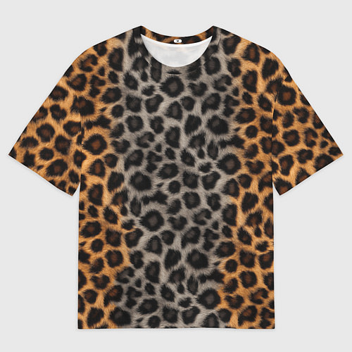 Мужская футболка оверсайз Шерстка леопарда / 3D-принт – фото 1