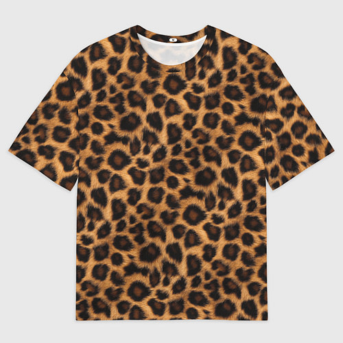 Мужская футболка оверсайз Гладкая шерстка леопарда / 3D-принт – фото 1