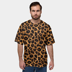 Футболка оверсайз мужская Гладкая шерстка леопарда, цвет: 3D-принт — фото 2