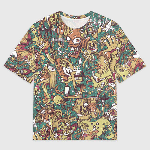 Мужская футболка оверсайз Монстры и девушки / 3D-принт – фото 1