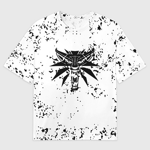 Мужская футболка оверсайз Ведьмак краски лого / 3D-принт – фото 1