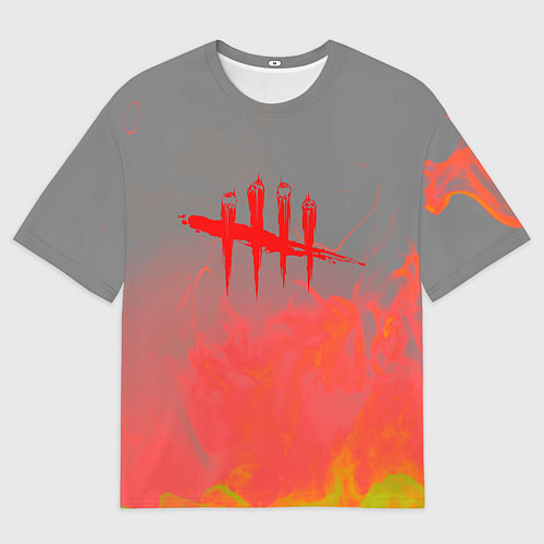 Мужская футболка оверсайз Dead by Daylight logo fire / 3D-принт – фото 1