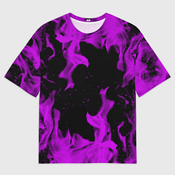 Футболка оверсайз мужская Неоновый огонь текстура, цвет: 3D-принт