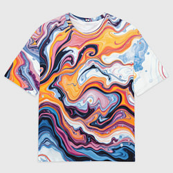 Футболка оверсайз мужская Жидкие разноцветные краски, цвет: 3D-принт