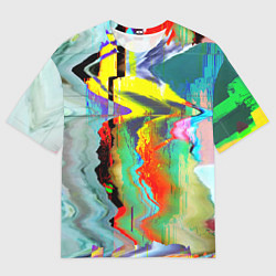 Футболка оверсайз мужская Текстура глитч краски, цвет: 3D-принт