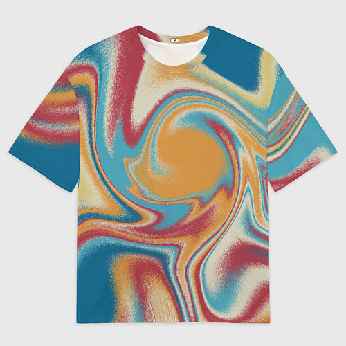 Мужская футболка оверсайз Абстракция цветные вихри / 3D-принт – фото 1