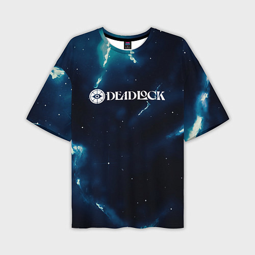 Мужская футболка оверсайз Deadlock logo синие молнии / 3D-принт – фото 1