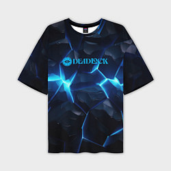 Мужская футболка оверсайз Deadlock logo синий лого