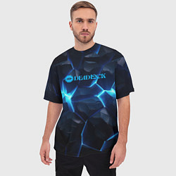 Футболка оверсайз мужская Deadlock logo синий лого, цвет: 3D-принт — фото 2