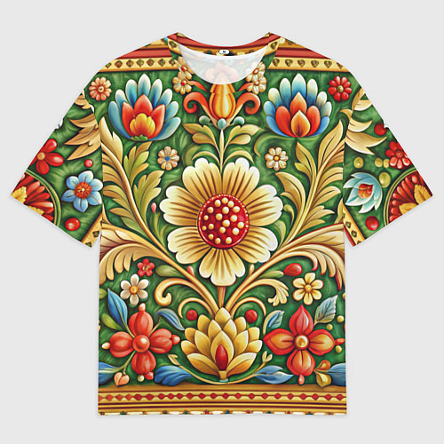 Мужская футболка оверсайз Стиль советского ковра узоры и орнамент / 3D-принт – фото 1