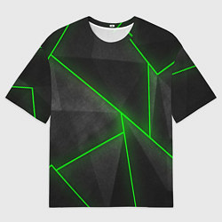 Футболка оверсайз мужская Лучи неон абстракция, цвет: 3D-принт
