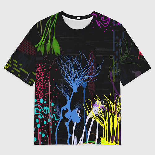 Мужская футболка оверсайз Неоновый сюреализм / 3D-принт – фото 1