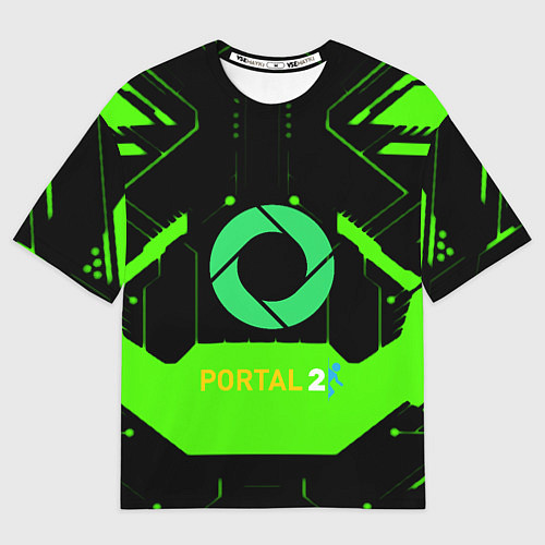 Мужская футболка оверсайз Portal game pattern / 3D-принт – фото 1