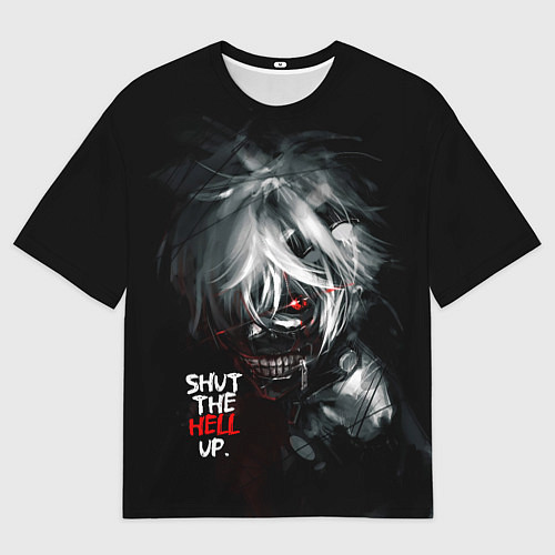 Мужская футболка оверсайз Кен Канеки - Заткнись к чёрту / 3D-принт – фото 1