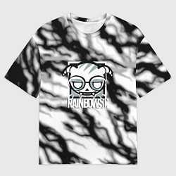 Мужская футболка оверсайз Rainbow six storm black