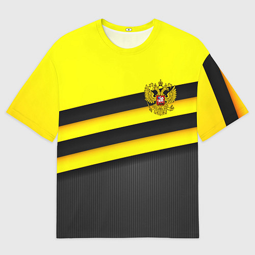 Мужская футболка оверсайз Герб РФ геометрия линии / 3D-принт – фото 1