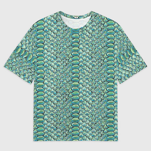 Мужская футболка оверсайз Змеиная кожа паттерн / 3D-принт – фото 1