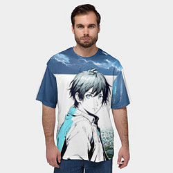Футболка оверсайз мужская Аниме город, цвет: 3D-принт — фото 2