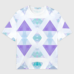 Футболка оверсайз мужская Нежная геометрическая абстракция голубоватая, цвет: 3D-принт