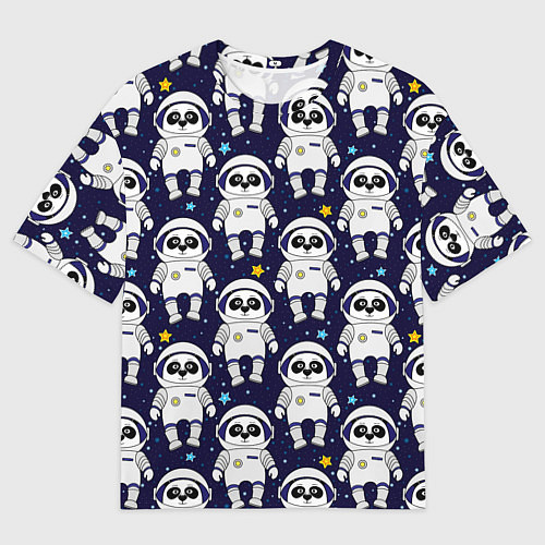 Мужская футболка оверсайз Панда в космосе / 3D-принт – фото 1