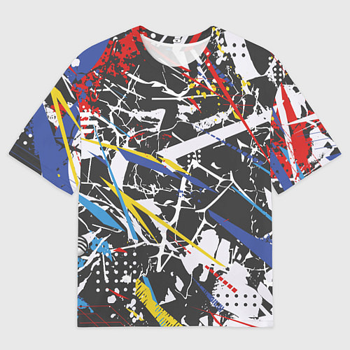 Мужская футболка оверсайз Дизайнерская абстракция / 3D-принт – фото 1