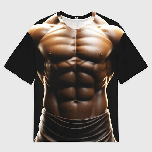 Мужская футболка оверсайз Мужской торс в халате / 3D-принт – фото 1