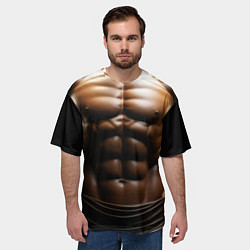 Футболка оверсайз мужская Мужской торс в халате, цвет: 3D-принт — фото 2