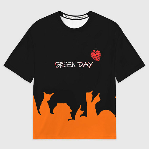 Мужская футболка оверсайз Green day rock / 3D-принт – фото 1
