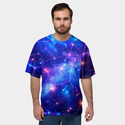 Футболка оверсайз мужская Неоновые созвездия космоса, цвет: 3D-принт — фото 2