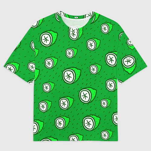 Мужская футболка оверсайз Лимонный паттерн / 3D-принт – фото 1