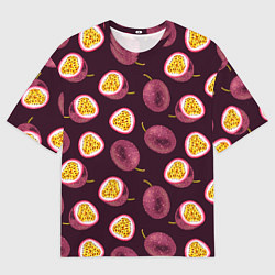 Футболка оверсайз мужская Маракуйя паттерн, цвет: 3D-принт