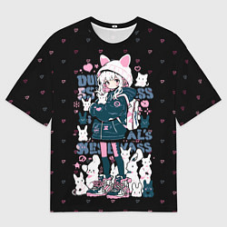 Мужская футболка оверсайз Chiaki Nanami Neko