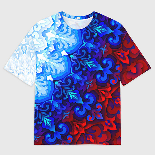 Мужская футболка оверсайз Душа моя Россия 2 / 3D-принт – фото 1