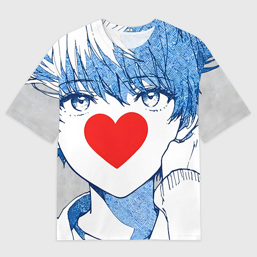 Мужская футболка оверсайз Манга a boy love / 3D-принт – фото 1