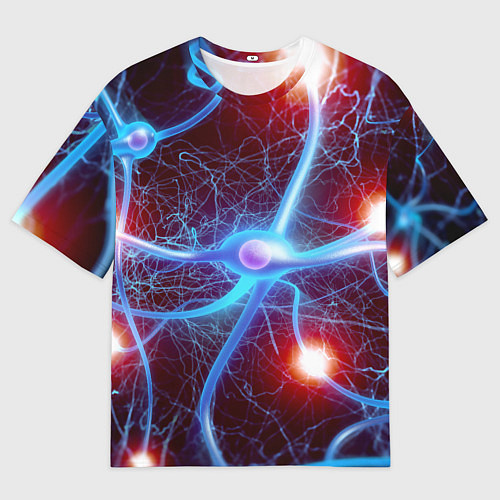 Мужская футболка оверсайз Нейронная сеть - аксоны / 3D-принт – фото 1