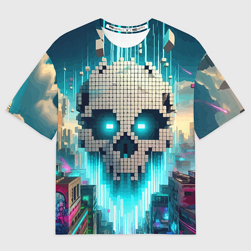 Мужская футболка оверсайз Minecraft skull - ai art fantasy / 3D-принт – фото 1