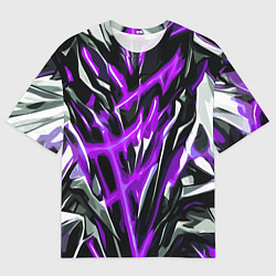 Футболка оверсайз мужская Фиолетовая энергетическая абстракция, цвет: 3D-принт