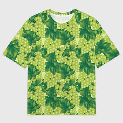 Мужская футболка оверсайз Виноградный цветной паттерн