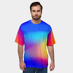 Футболка оверсайз мужская Линии геометрии градиент, цвет: 3D-принт — фото 2