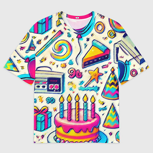 Мужская футболка оверсайз Праздник 90х игры сладости и ностальгия / 3D-принт – фото 1