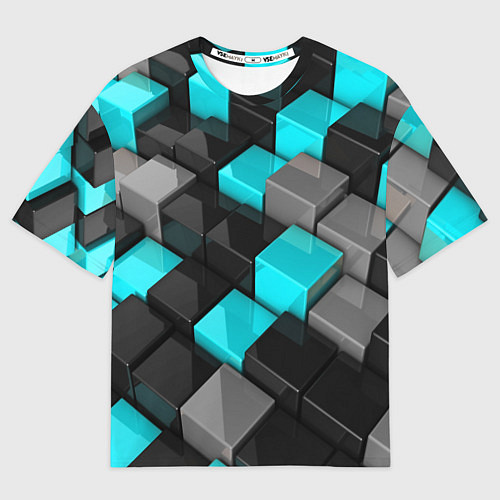 Мужская футболка оверсайз Абстрактные кубы / 3D-принт – фото 1