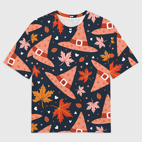 Мужская футболка оверсайз Шляпа в осенних листьях / 3D-принт – фото 1