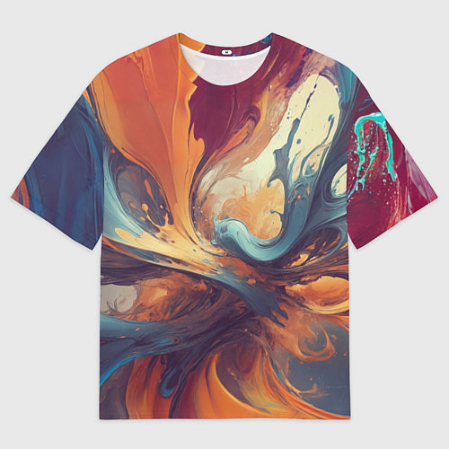 Мужская футболка оверсайз Акриловая абстракция в стиле Vallejo / 3D-принт – фото 1
