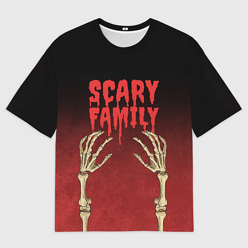 Мужская футболка оверсайз Scary famyli / 3D-принт – фото 1