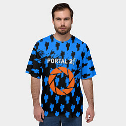 Футболка оверсайз мужская Portal человечки, цвет: 3D-принт — фото 2